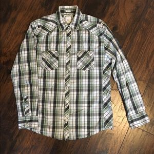 Buckle button down plaid shirt